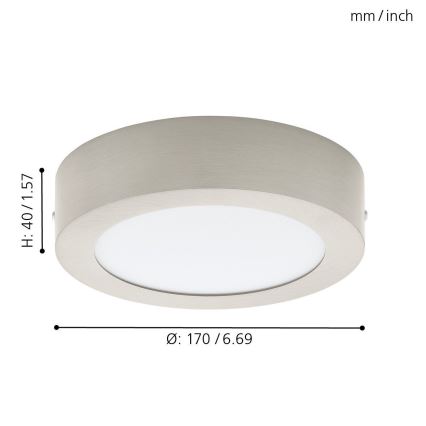 Eglo 94523 - LED-потолочный светильник FUEVA 1, 10,9 Вт / 230 В, диаметр 17 см