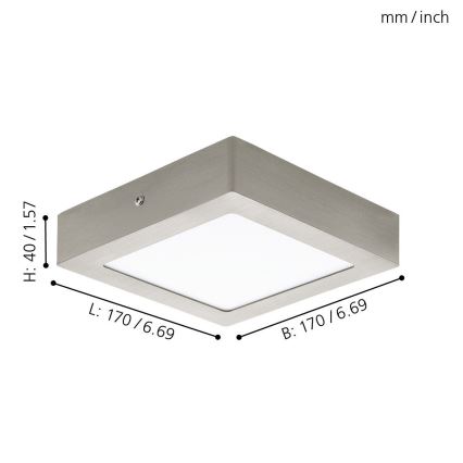 Eglo 94524 - потолочный светильник FUEVA 1 LED/10,9 Вт/230 В 17x17 см