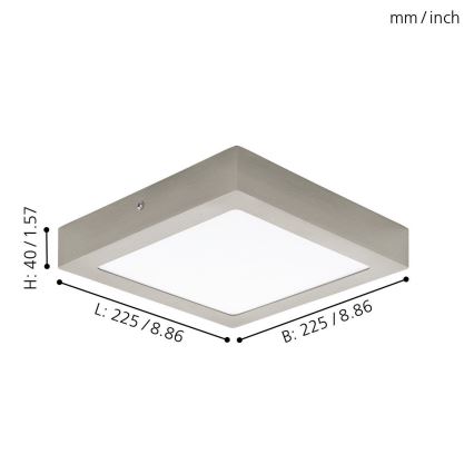 Eglo 94526 - Светодиодный потолочный светильник FUEVA 1 LED/16,5W/230V