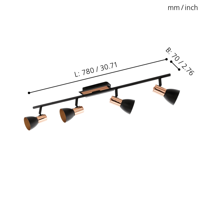 Eglo - Светодиодный точечный светильник 4xGU10/3,3W/230V