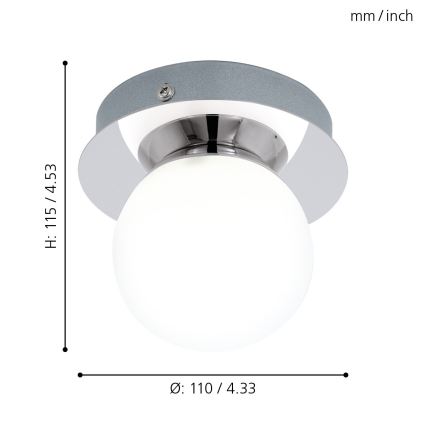Eglo - Світлодіодний світильник для ванної кімнати 1xLED/3,3W/230V IP44