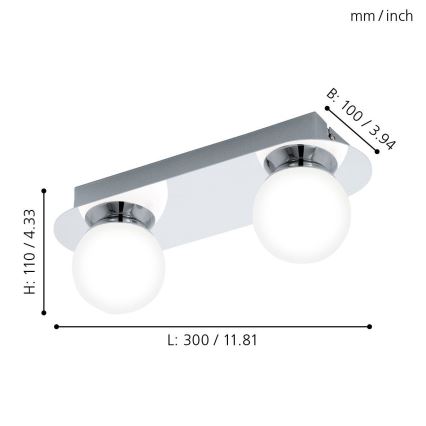Eglo - Светодиодный светильник для ванной комнаты 2xLED/3,3W/230V IP44