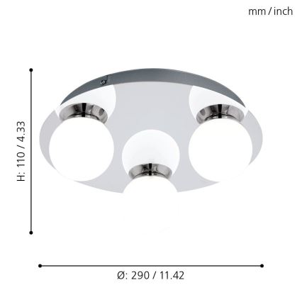 Eglo - Светодиодный светильник для ванной комнаты 3xLED/3,3W/230V IP44