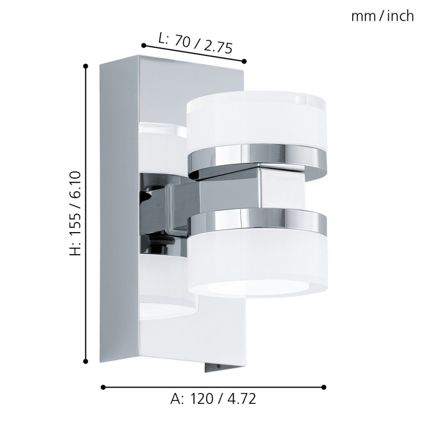 Eglo - LED Настінний світильник для ванної кімнати 2xLED/4,5W/230V IP44