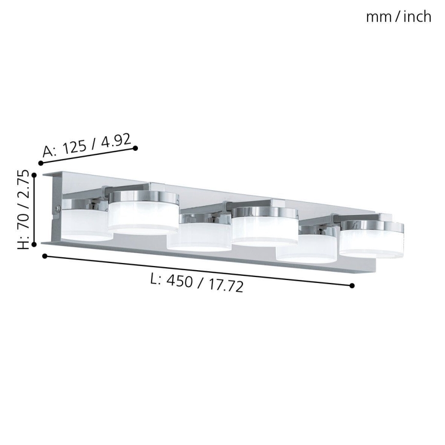 Eglo - Світлодіодний настінний світильник для ванної кімнати 3xLED/4,5W/230V IP44