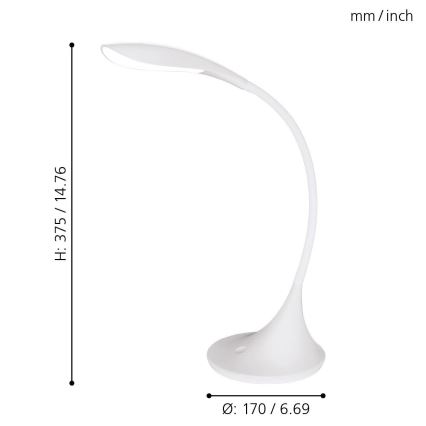 Eglo - Светодиодная настольная лампа с регулированием яркости 1xLED/4,5W/230V белый