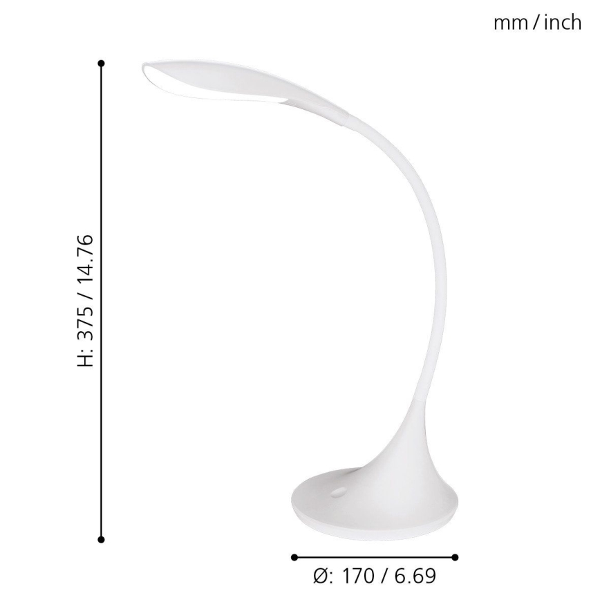 Eglo - Светодиодная настольная лампа с регулированием яркости 1xLED/4,5W/230V белый
