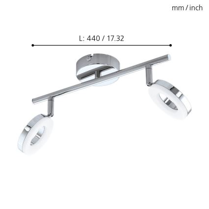 Eglo 94757 - Светодиодный светильник для ванной комнаты GONARO 2xLED/3,8W/230V IP44