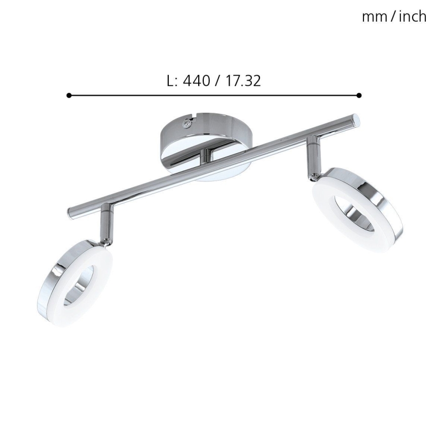 Eglo 94757 - Светодиодный светильник для ванной комнаты GONARO 2xLED/3,8W/230V IP44