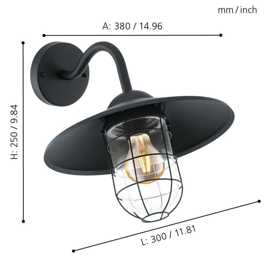 Eglo - Вуличний світильник 1xE27/60W/230V IP44