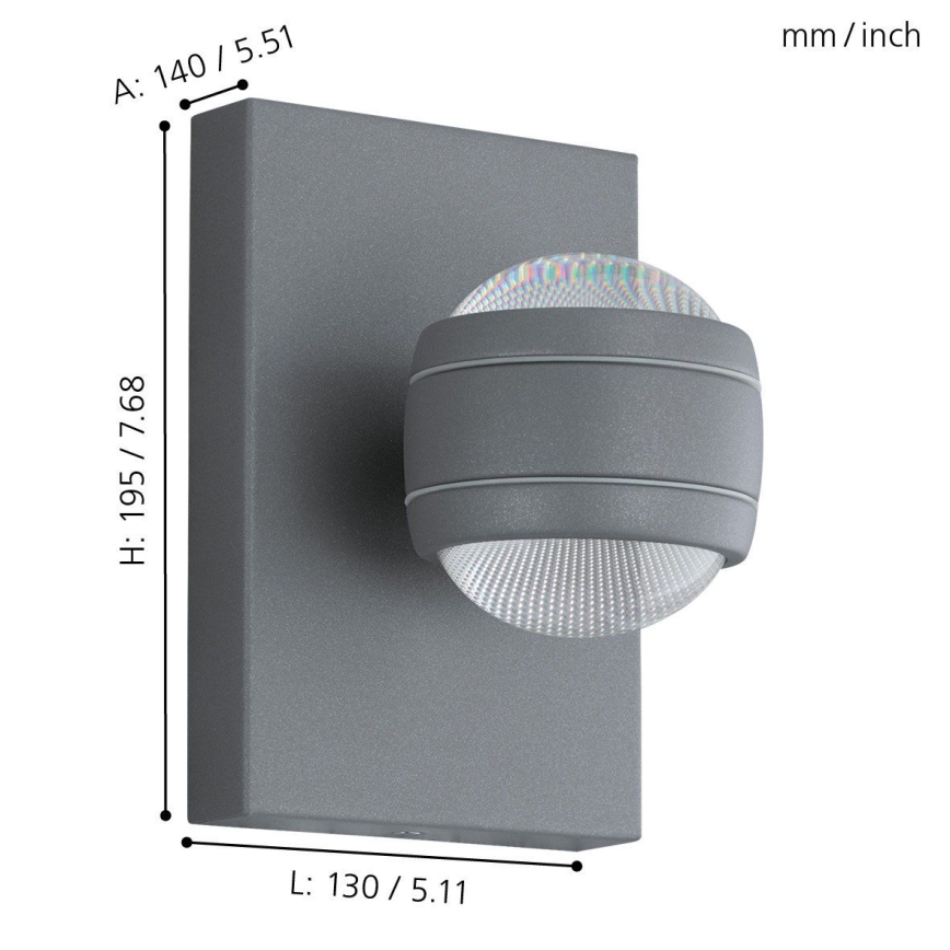 Eglo - Світлодіодний вуличний світильник 2xLED/3,7W/230V IP44