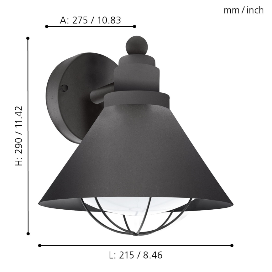 Eglo - Вуличний світильник 1xE27/40W/230V IP44