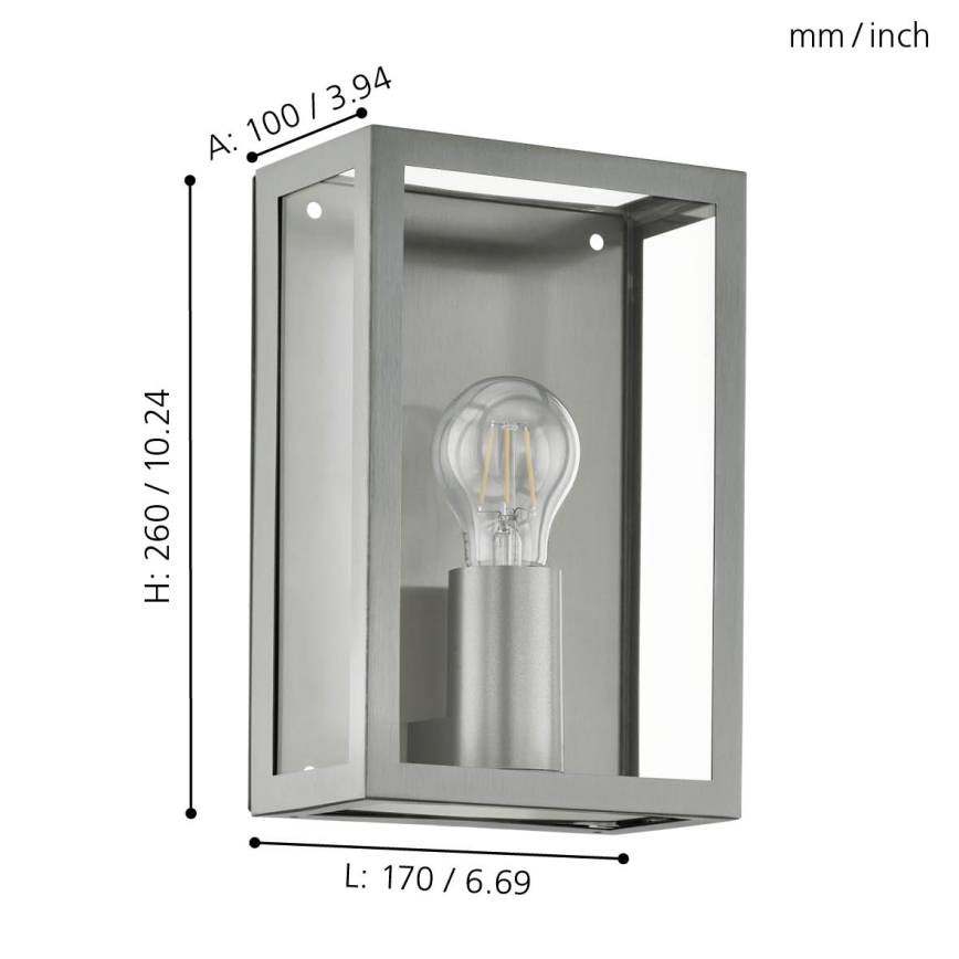 Eglo - Уличный светильник 1xE27/60W/230V IP44
