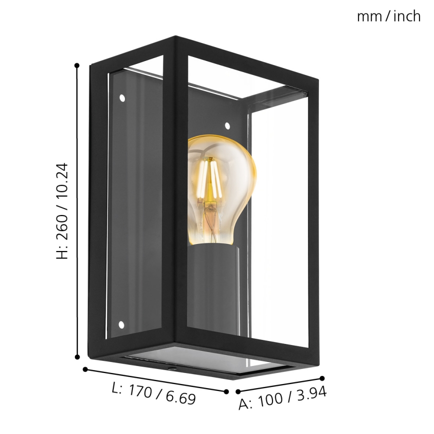 Eglo - Зовнішній світильник 1xE27/60W/230V IP44