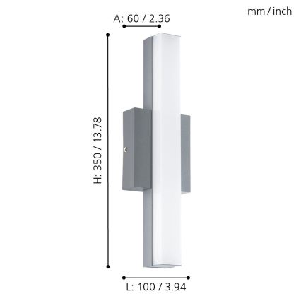 Eglo - Светодиодный уличный светильник 1xLED/8W/230V IP44