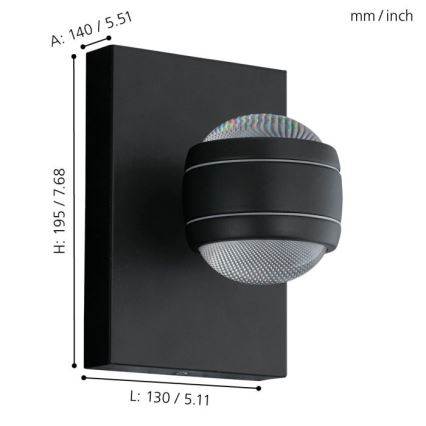 Eglo - Светодиодный уличный светильник 2xLED/3,7W/230V