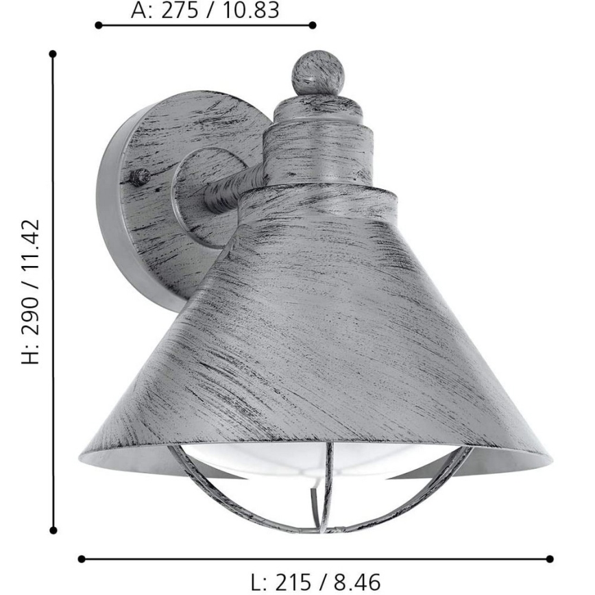 Eglo 94859 - Уличный светильник BARROSELA 1xE27/40W/230V IP44