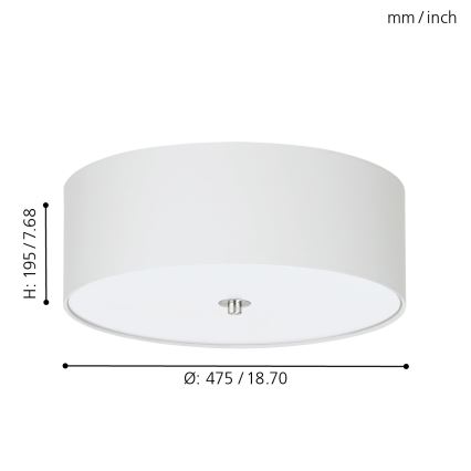 Eglo - Стельовий світильник 3xE27/60W/230V