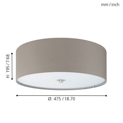 Eglo - Потолочный светильник 3xE27/60W/230V
