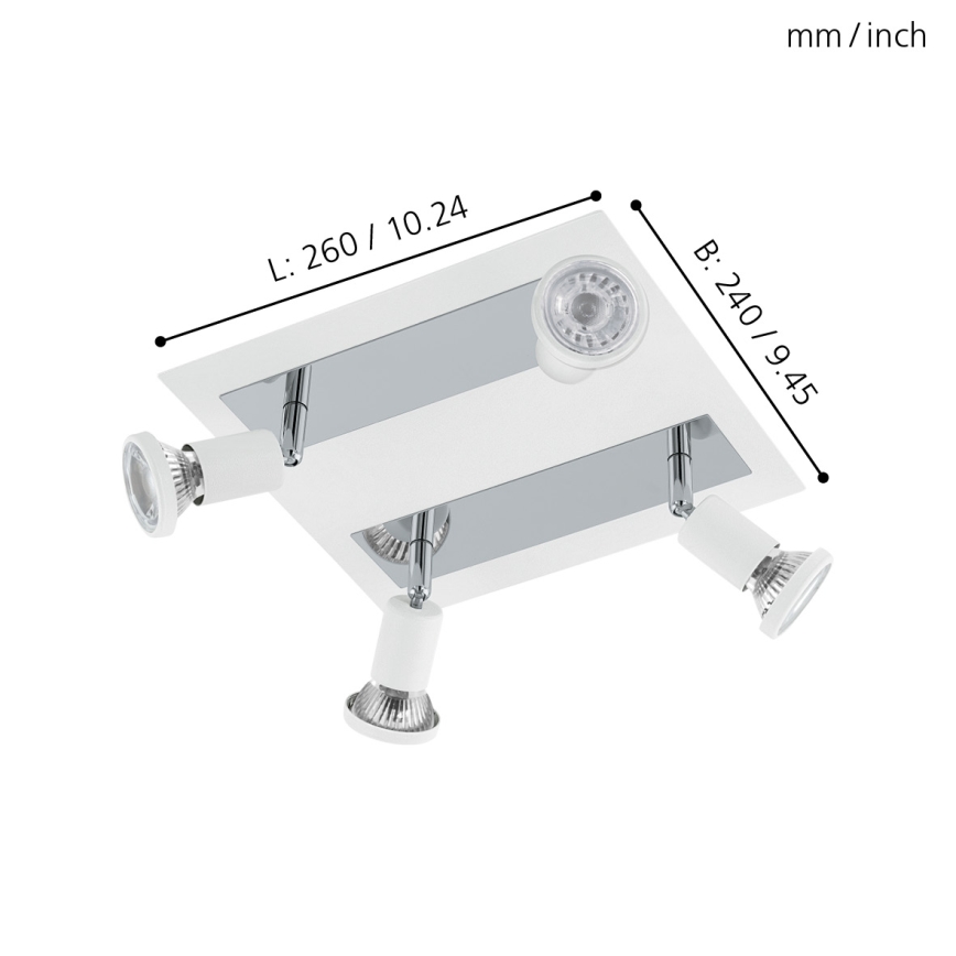 Eglo 94962 - Світлодіодний прожектор SARRIA 4xGU10-LED/5W/230V