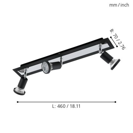 Eglo 94965 - Светодиодный прожектор SARRIA 3xGU10-LED/5W/230V