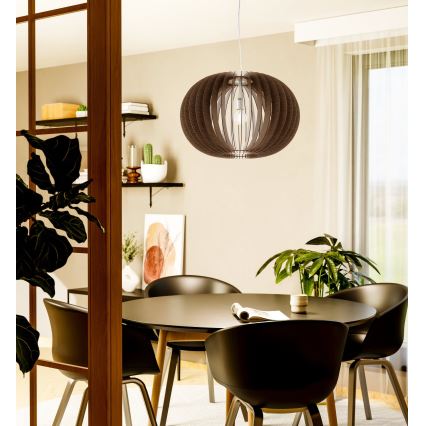 Eglo 95026 - Подвесная люстра STELLATO на тросе 1xE27/60W/230V, Ø 70 см, коричневая