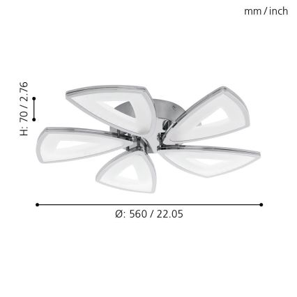 Eglo - Світлодіодний стельовий світильник 5xLED/6W/230V