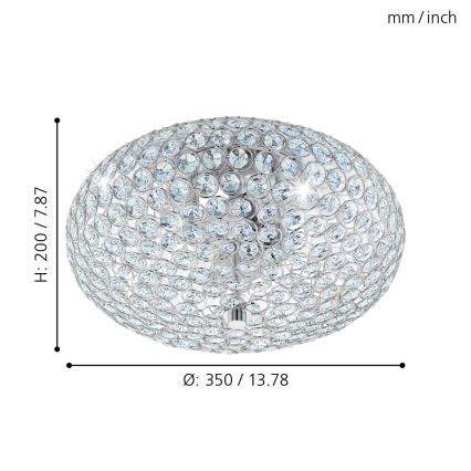 Eglo - Хрустальный потолочный светильник 2xE27/60W/230V