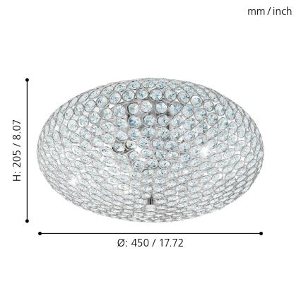 Eglo - Потолочный светильник 3xE27/60W/230V