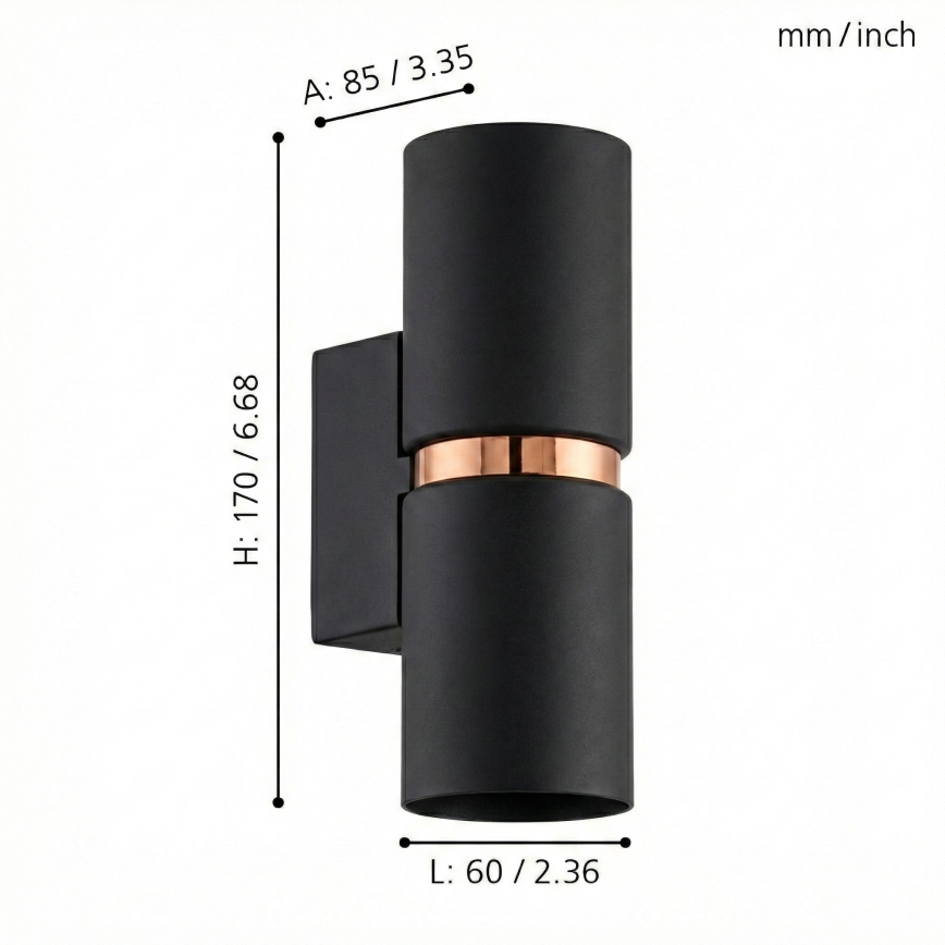 Eglo 95371 - LED настенный светильник PASSA 2xGU10-LED/4W/230V