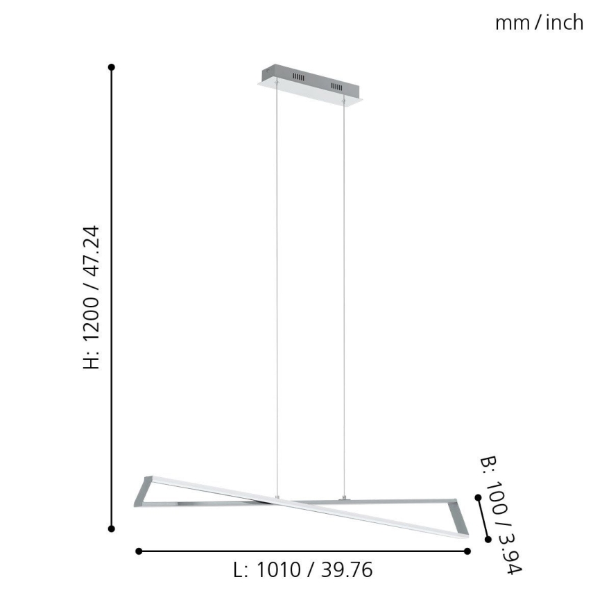 Eglo 95566 - Светодиодная люстра AGRELA 2xLED/14,4W/230V