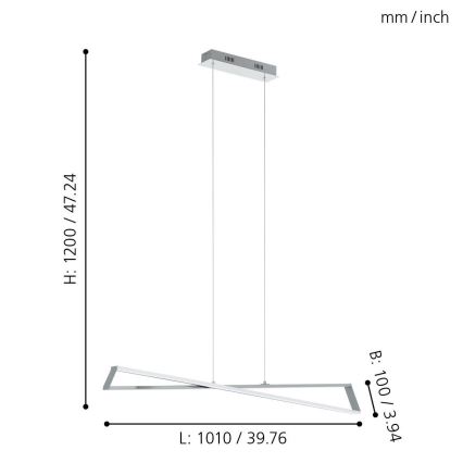 Eglo 95566 - Світлодіодна люстра AGRELA 2xLED/14,4W/230V