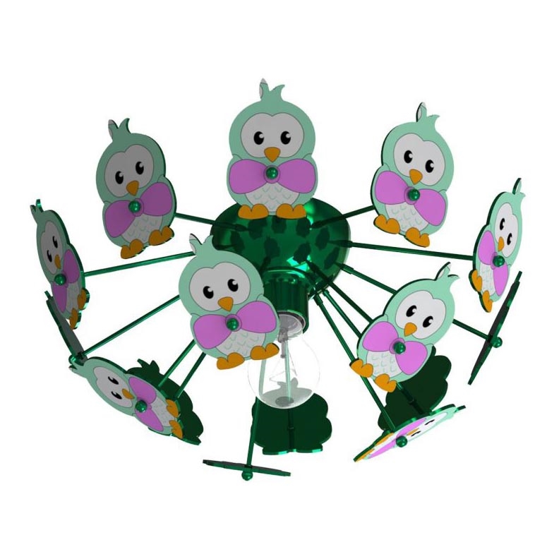 Eglo 95636 - Дитяче стельове освітлення VIKI 2 1xE27/60W/230V зелений