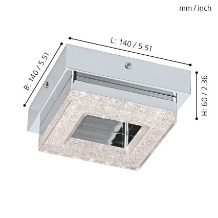 Eglo - Світлодіодний кришталевий стельовий світильник 1xLED/4W/230V