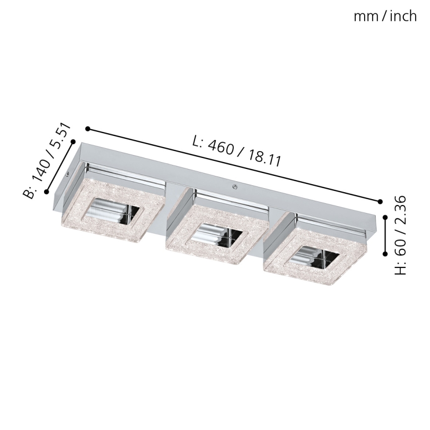 Eglo - Світлодіодний кришталевий стельовий світильник 3xLED/4W/230V
