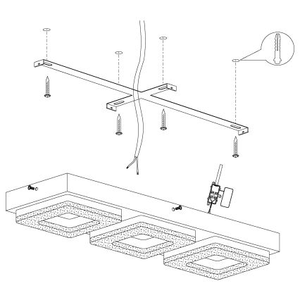 Eglo - Світлодіодний кришталевий стельовий світильник 3xLED/4W/230V
