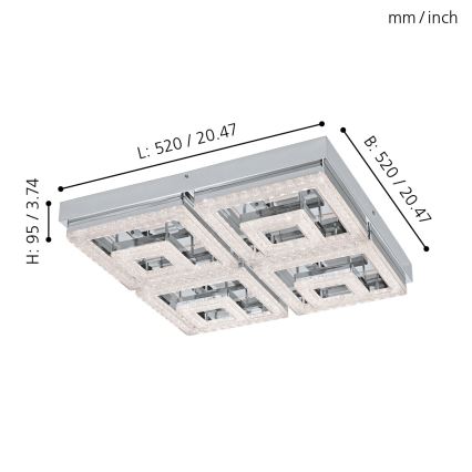 Eglo - Світлодіодний кришталевий стельовий світильник LED/48W/230V