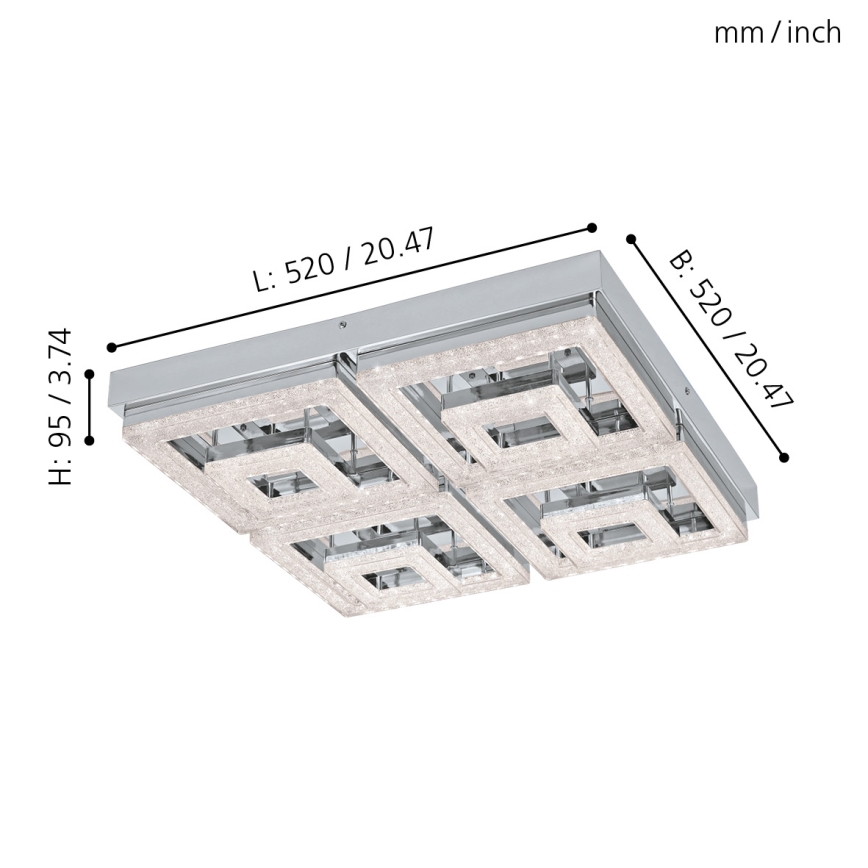 Eglo - Світлодіодний кришталевий стельовий світильник LED/48W/230V