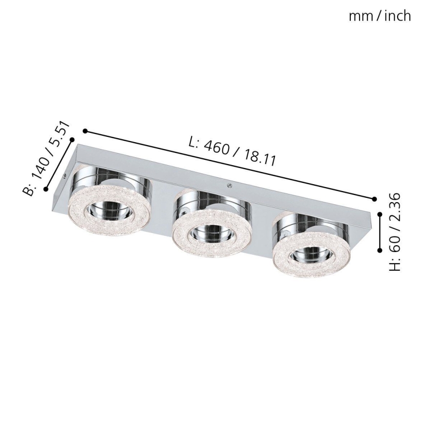 Eglo - Світлодіодний кришталевий стельовий світильник 3xLED/4W/230V