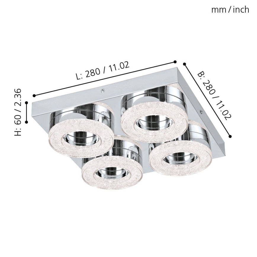 Eglo - Светодиодный хрустальный потолочный светильник 4xLED/4W/230V