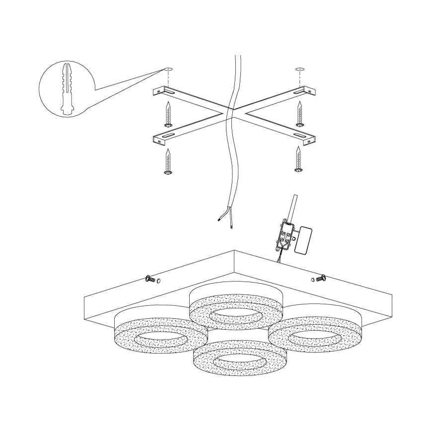 Eglo - Светодиодный хрустальный потолочный светильник 4xLED/4W/230V