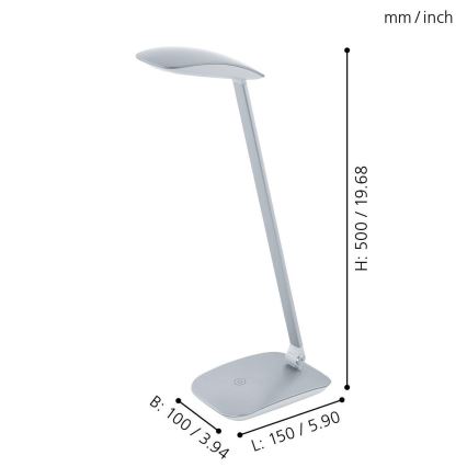Eglo - Світлодіодна настільна лампа з регульованою яскравістю 1xLED/4,5W/USB