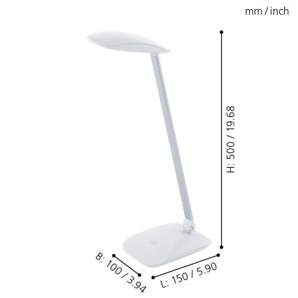 Eglo - Світлодіодна настільна лампа з регулюванням яскравості LED/4,5W/12V/230V