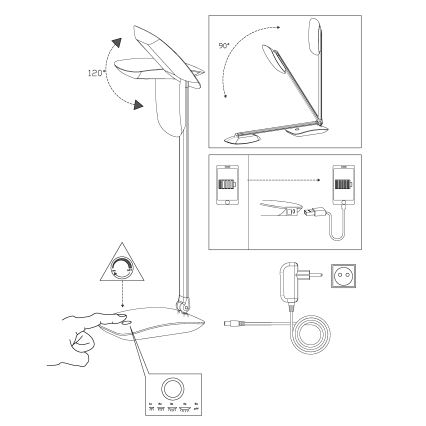Eglo - светодиодная настольная лампа с диммером LED/4,5W/USB