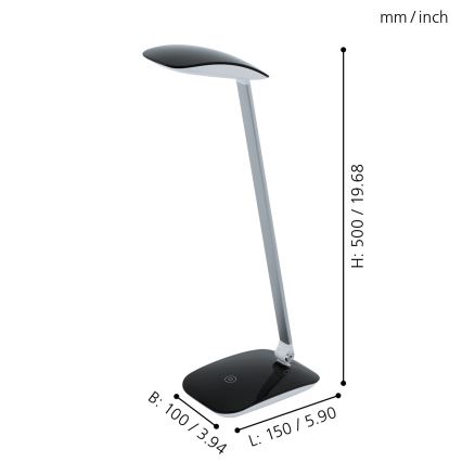 Eglo - Світлодіодна настільна лампа з регульованою яскравістю 1xLED/4,5W/USB