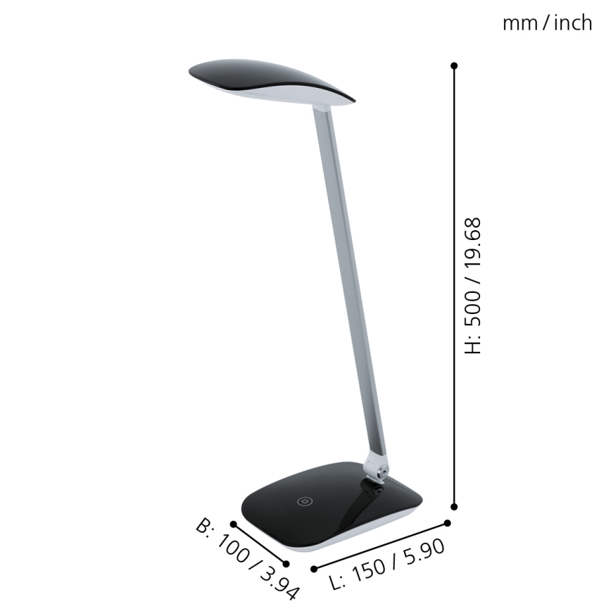 Eglo - Світлодіодна настільна лампа з регульованою яскравістю 1xLED/4,5W/USB