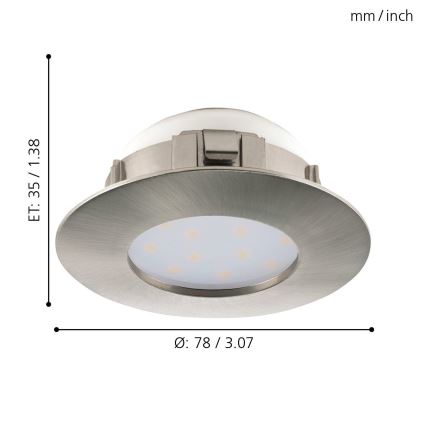 Eglo - світлодіодний вбудований стельовий світильник LED/4,9W/230V