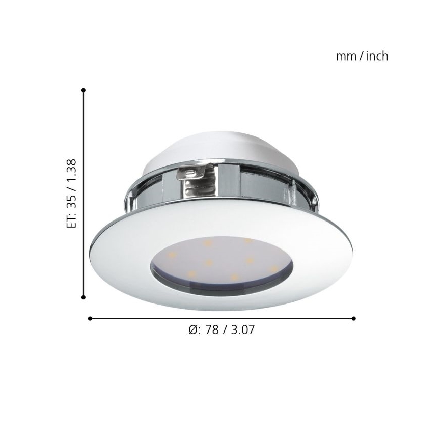 Eglo - Комплект із 3 вбудованих LED‑світильників PINEDA LED/4,9W/230V