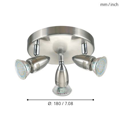 Eglo - Світлодіодний прожектор LED 3xGU10-LED/3W/230V