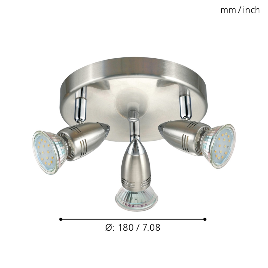 Eglo - Світлодіодний прожектор LED 3xGU10-LED/3W/230V